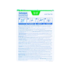 Cao dán giảm đau Salonpas Pain Relief Patch giả đau vai, đau cổ (hộp 3 miếng-7cm x 10 cm)