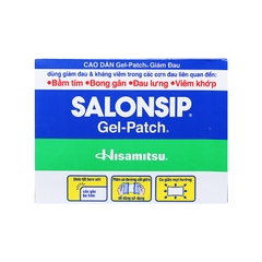 Cao dán Salonsip Gel - Patch giảm đau, kháng viêm cơ khớp (hộp 10 gói x 2 miếng)