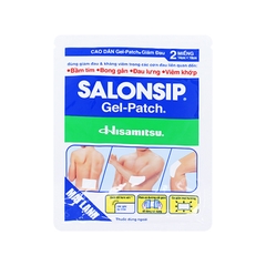 Cao dán Salonsip Gel - Patch giảm đau, kháng viêm cơ khớp (hộp 10 gói x 2 miếng)