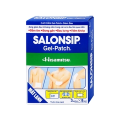 Cao dán Salonsip Gel - Patch giảm đau, kháng viêm cơ khớp (hộp 8 gói x 3 miếng)