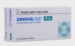 Thuốc Singulair 4mg dự phòng và điều trị hen phế quản mạn tính (hộp 4 vỉ x 7 viên)