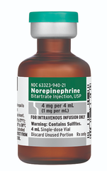 Dung dịch tiêm Norepinephrin Kabi 1mg/ml kiểm soát huyết áp trong trường hợp tụt huyết áp cấp (hộp 10 ống x 1ml)
