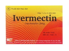 Thuốc Ivermectin 3 Dược 3/2 điều trị nhiễm giun (hộp 1 vỉ x 4 viên)