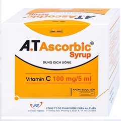Dung dịch uống A.T Ascorbic Syrup 100mg bổ sung vitamin C, điều trị bệnh scorbut (hộp 30 ống x 5ml)
