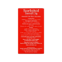 Thuốc bột Sorbitol Sanofi điều trị triệu chứng táo bón (hộp 20 gói x 5g)