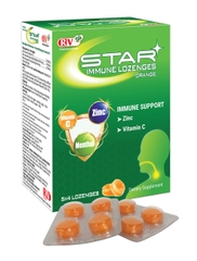 Viên ngậm Star Immune Lozenges giúp bổ sung Kẽm và Vitamin C, hỗ trợ tăng cường sức đề kháng (hộp 20 viên)
