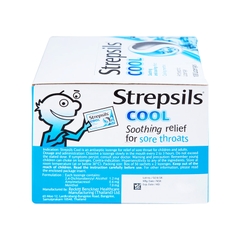 Viên ngậm Strepsils Cool kháng khuẩn, giảm đau họng (hộp 50 gói x 2 viên)