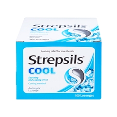 Viên ngậm Strepsils Cool kháng khuẩn, giảm đau họng (hộp 50 gói x 2 viên)