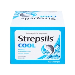 Viên ngậm Strepsils Cool kháng khuẩn, giảm đau họng (hộp 50 gói x 2 viên)