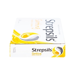 Viên ngậm Strepsils Soothing mật ong & chanh kháng khuẩn, giảm đau họng (hộp 2 vỉ x 12 viên)