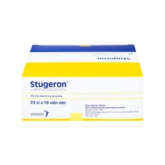 Thuốc Stugeron điều trị rối loạn tuần hoàn não, say tàu xe (hộp 25 vỉ x 10 viên)