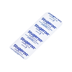 Thuốc Stugeron điều trị rối loạn tuần hoàn não, say tàu xe (hộp 25 vỉ x 10 viên)