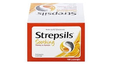 Viên ngậm Strepsils Soothing mật ong & chanh kháng khuẩn, giảm đau họng (hộp 50 gói x 2 viên)