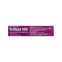Thuốc Telfast HD 180mg giảm triệu chứng viêm mũi dị ứng, mày đay vô căn mạn tính (hộp 3 vỉ x 10 viên)