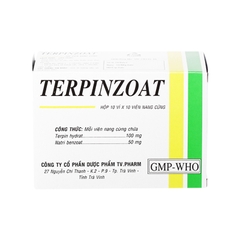 Thuốc Terpinzoat làm loãng đờm và hỗ trợ điều trị các triệu chứng ho (hộp 10 vỉ x 10 viên)