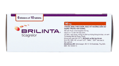 Thuốc Brilinta 90mg phòng ngừa biến cố huyết khối (hộp 6 vỉ x 10 viên)