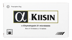 Viên nén Alpha-Kiisin 4200 USP điều trị phù nề sau chấn thương (hộp 10 vỉ x 10 viên)