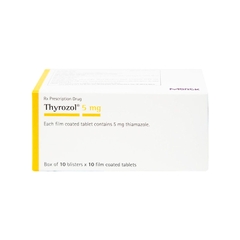 Thuốc Thyrozol 5mg điều trị cường giáp (hộp 10 vỉ x 10 viên)