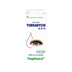 Thuốc nhỏ mắt Tobramycin 0,3% Traphaco điều trị nhiễm khuẩn mắt (hộp 1 chai x 6ml)
