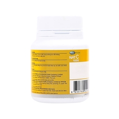 Viên uống NAT C 1000 bổ sung vitamin C tăng cường đề kháng (chai 30 viên)