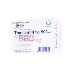 Thuốc Transamin Tab.500mg Daiichi điều trị chảy máu, rong kinh (hộp 10 vỉ x 10 viên)
