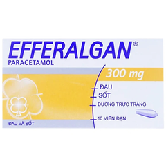 Viên đặt trực tràng Efferalgan 300mg giảm đau, hạ sốt (hộp 2 vỉ x 5 viên)