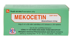 Thuốc Mekocetin 0.5mg kháng viêm, điều trị viêm thấp khớp, chống dị ứng (hộp 5 vỉ x 20 viên)