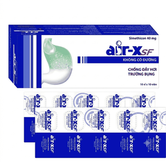 Viên nhai Air-X SF điều trị chướng bụng, đầy hơi (hộp 10 vỉ x 10 viên)