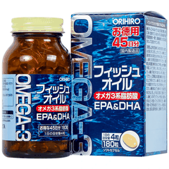 Viên uống Orihiro Fish Oil  hỗ trợ cho não bộ và thị lực Orihiro Fish Oil (hộp 1 lọ x 180 viên)