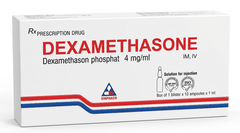 Dung dịch tiêm Dexamethasone 4mg/1ml Vinphaco điều trị trạng thái hen, bệnh dị ứng nặng (hộp 10 lọ x 1ml)