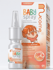 Thuốc xịt mũi Mucome Baby Spray 0.05% điều trị triệu chứng nghẹt mũi, viêm mũi (hộp 1 chai x 10ml)