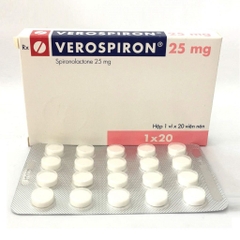 Thuốc Verospiron 25mg điều trị phù, tăng huyết áp, cường aldosterone tiên phát (hộp 1 vỉ x 20 viên)