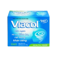 Viên ngậm Viacol hỗ trợ giảm ho, rát họng, khàn tiếng (hộp 5 vỉ x 4 viên)