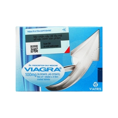 Thuốc Viagra 100mg điều trị rối loạn cương dương (hộp 1 vỉ x 4 viên)