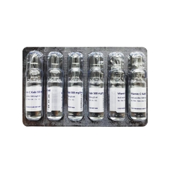 Thuốc tiêm Vitamin C Kabi 500mg/5ml điều trị thiếu vitamin C (hộp 1 vỉ x 6 ống )