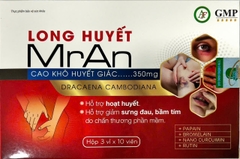 Thực phẩm bảo vệ sức khỏe Long Huyết Mr An (hộp 3 vỉ x 10 viên)