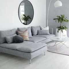 Sofa nỉ sang trọng 5CSF-196 – Chân sắt sơn tĩnh điện, nỉ nhập khẩu cao cấp | Decoraz.vn