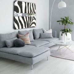 Sofa nỉ sang trọng 5CSF-196 – Chân sắt sơn tĩnh điện, nỉ nhập khẩu cao cấp | Decoraz.vn