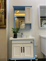 Tủ chậu Lavabo Akhoa trắng xanh
