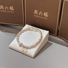 Vòng Tay Bạc Cách Điệu Phối Charm Thần Tài - Tài Lộc