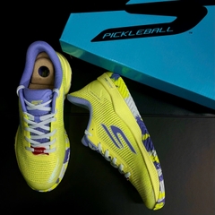 Giày Pickleball Skechers Viper Court Pro 2.0 Nữ – Xanh Chuối/Tím – 172109-LMLV