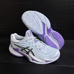 Giày Pickleball ASICS COURT FF 3 NIGHT ENERGY Nữ – Xanh Tím/Bạc – 1042A332-400