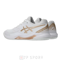 Giày Pickleball Nữ Asics Gel Dedicate 8 Trắng/Vàng (1042A236-105)