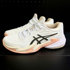 Giày Pickleball Nữ ASICS COURT FF 3 Trắng/Nâu Cà Phê – 1042A220-108