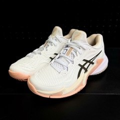 Giày Pickleball Nữ ASICS COURT FF 3 Trắng/Nâu Cà Phê – 1042A220-108