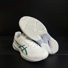 Giày Pickleball ASICS Solution Speed FF 4 Nam – Trắng/Xanh Lá – 1041A532-103