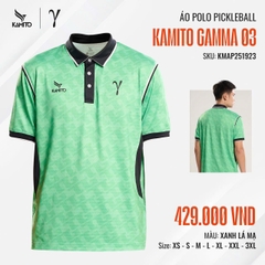 Áo Polo Pickleball Kamito Gamma 03 KMAP251923 Xanh lá mạ