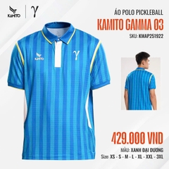 Áo Polo Pickleball Kamito Gamma 03 KMAP251922 Xanh đại dương