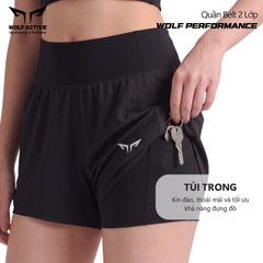 Quần Đai Belt Nữ 2 Trong 1 Wolf Performance W281, Quần Chạy Hiệu Suất Cao, Nhẹ, Thoáng