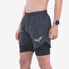 Quần 2 Lớp Thể Thao Chạy Bộ Nam Wolf Active Max Speed W195, Nhanh Khô, Nhẹ, Nhiều Túi